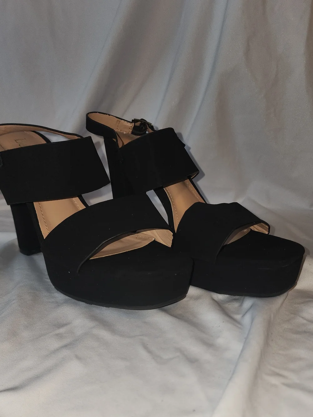 Bella Marie Size 7.5 Black Platform‎ Block Heel Sandals - Women